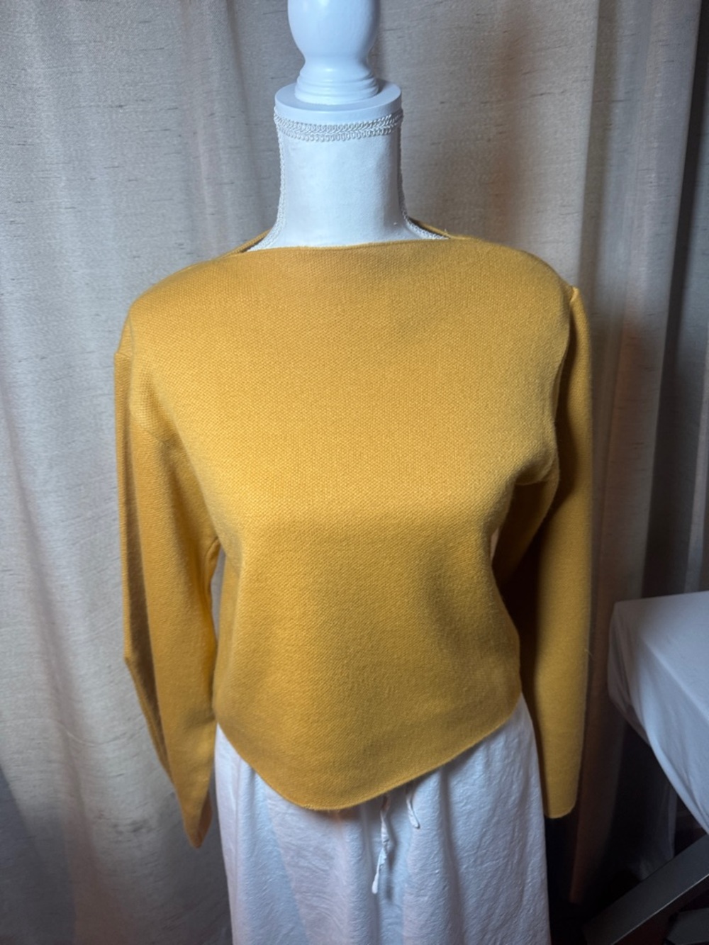Women's Golden Yellow Boatneck Sweater
